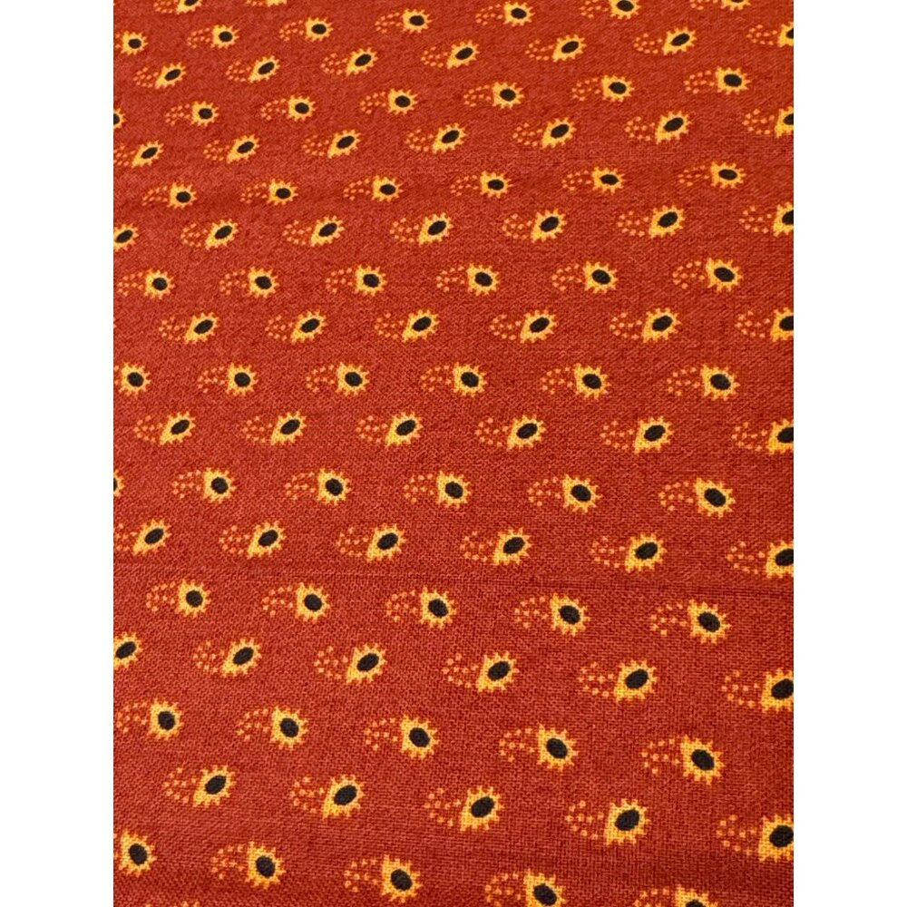 Jo Morton Andover Fabric Sunflower Print Rust Cotton 10"x36" Quilting & Crafting
